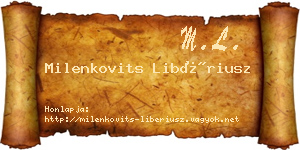 Milenkovits Libériusz névjegykártya